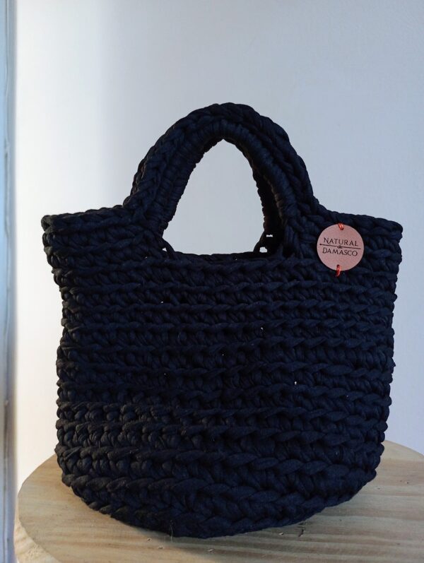 Bolsa cesto de mão pequena - cor preto - Image 2