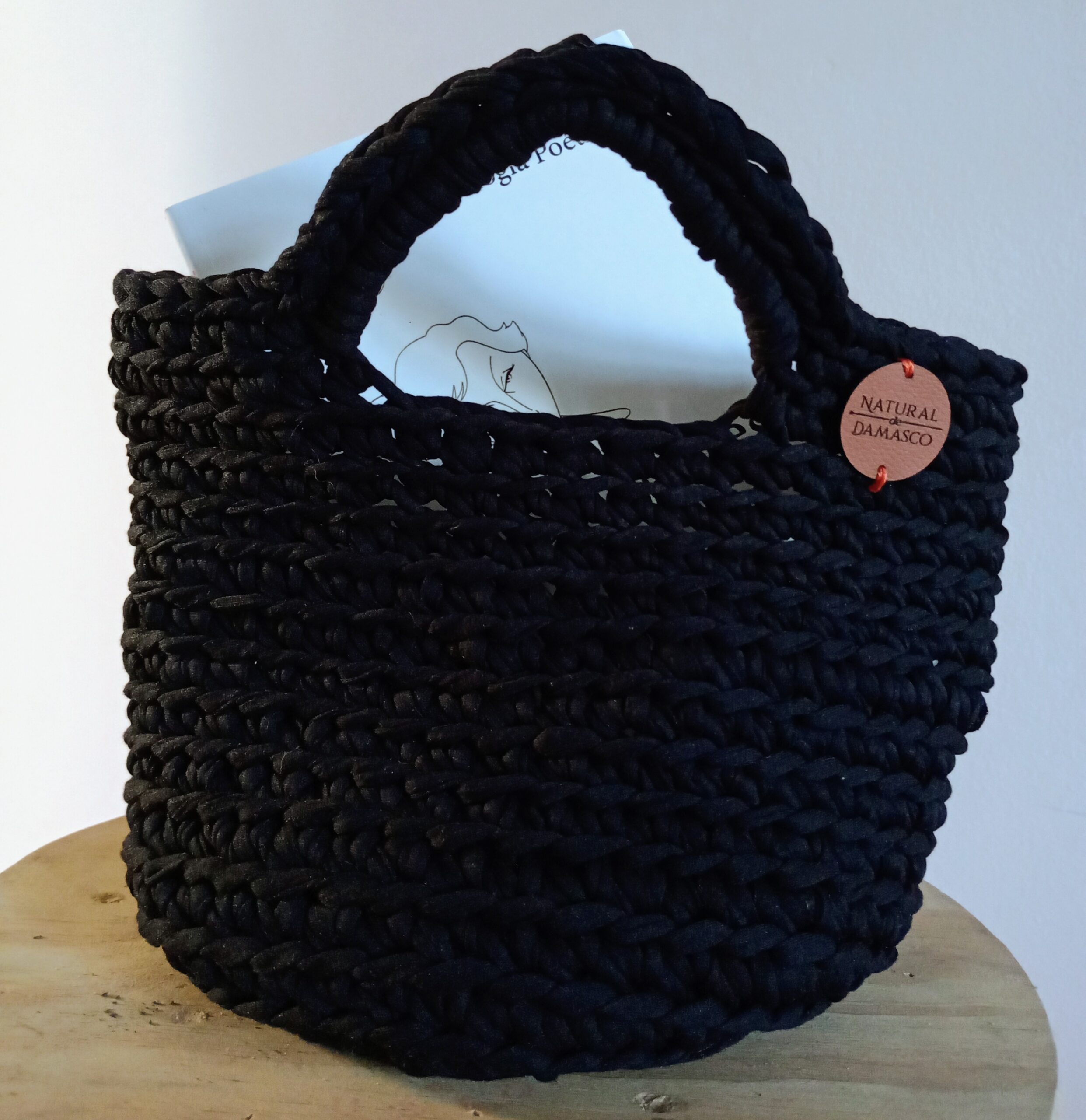 Bolsa cesto de mão pequena - cor preto