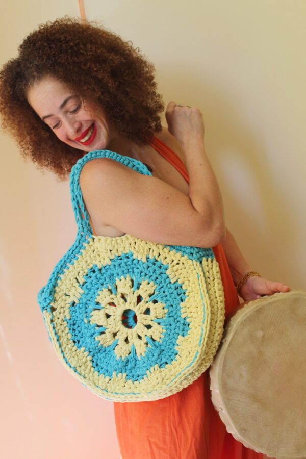 Bolsa Lua Cheia duo de cores azul e amarelo - Image 5