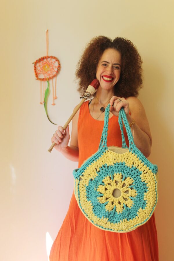 Bolsa Lua Cheia duo de cores azul e amarelo - Image 3