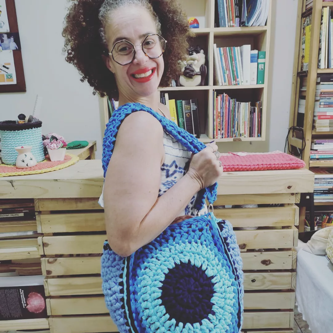 Bola Lua Minguante em tons de azul