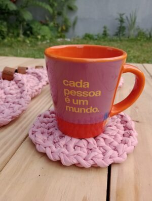 Porta copos clássico cor salmão