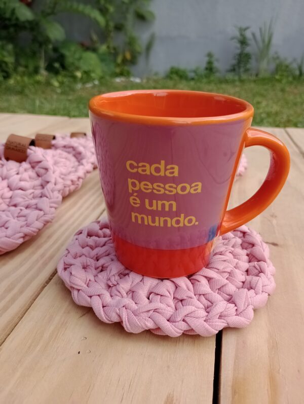 Porta copos clássico cor salmão