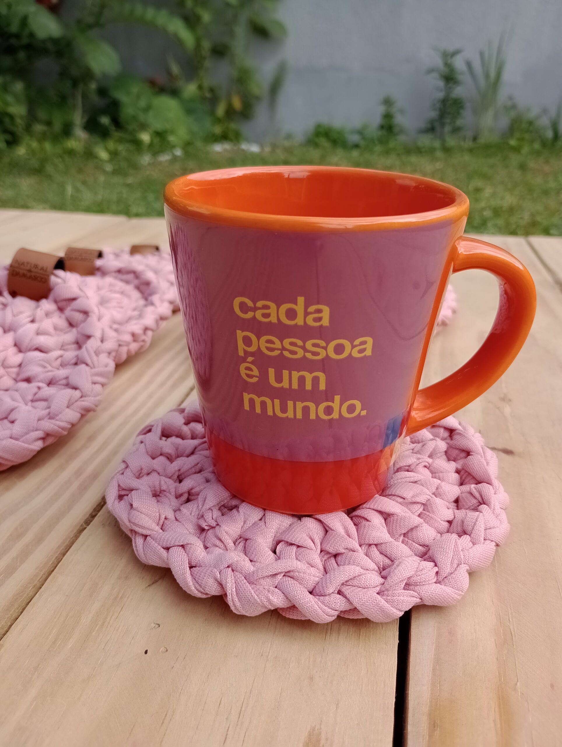 Porta copos clássico cor salmão