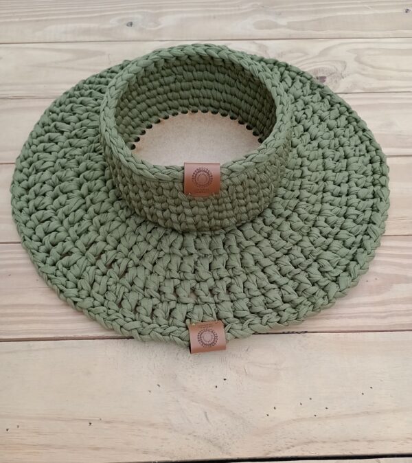 Cachepô Redondo Médio (15cm) Verde Musgo com Base de MDF – Natural de Damasco - Image 3