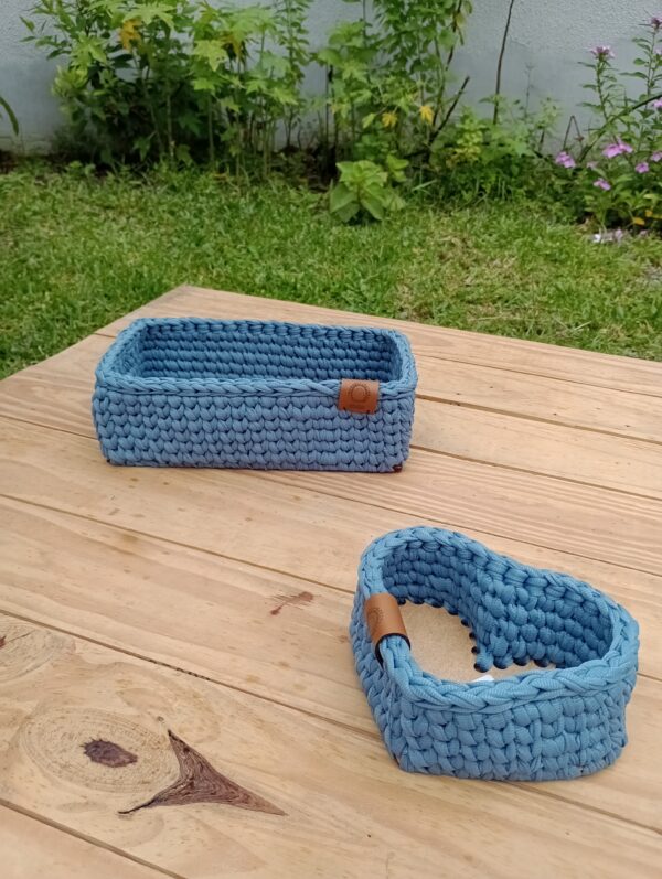 Cachepô de Coração Azul bebê com Base de MDF - Image 3