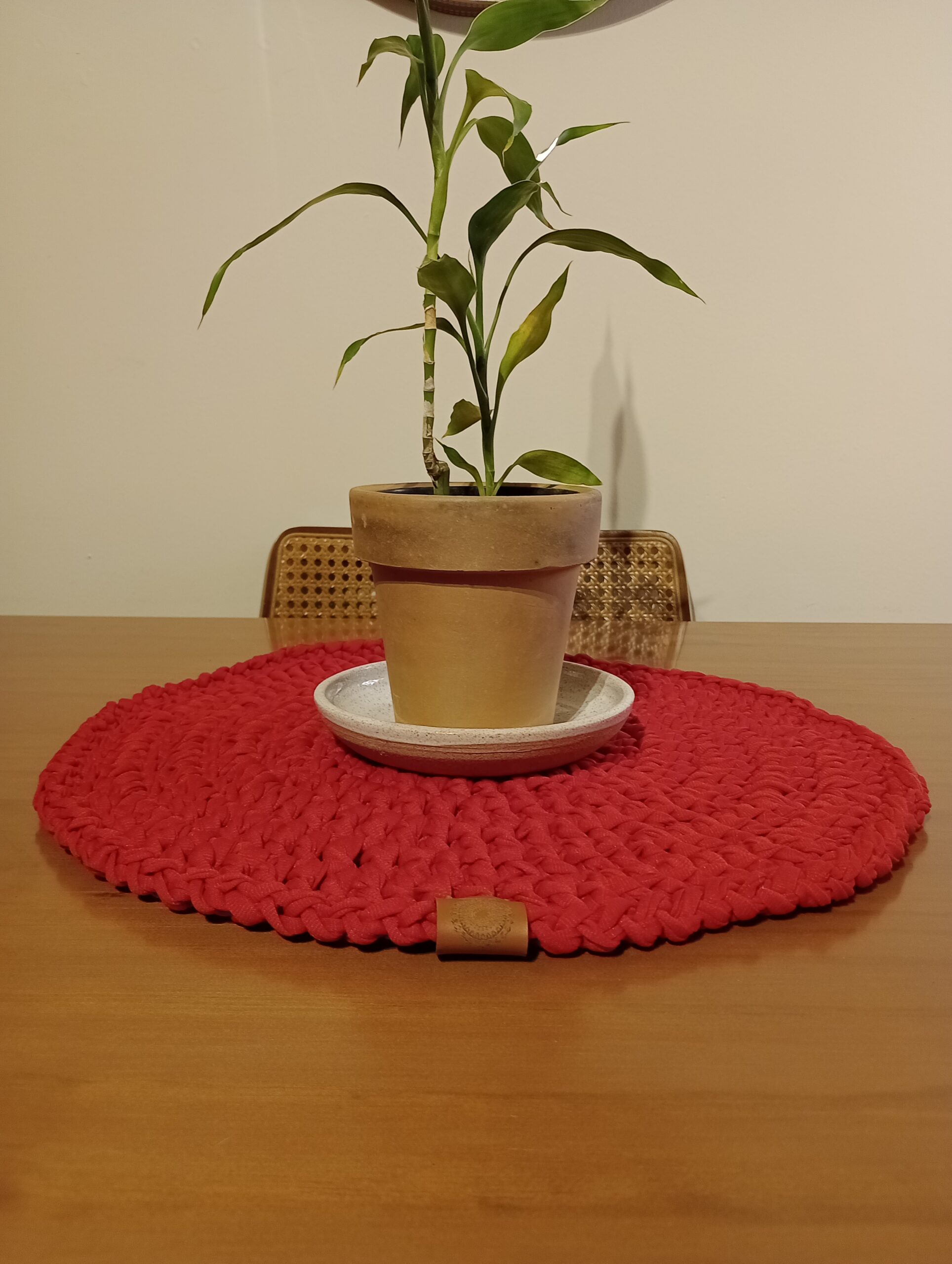 Suplá em Fio de Malha cor vermelho – Natural de Damasco