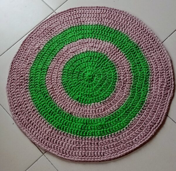 Tapete 80X80 rosa chá e verde limão - Image 3
