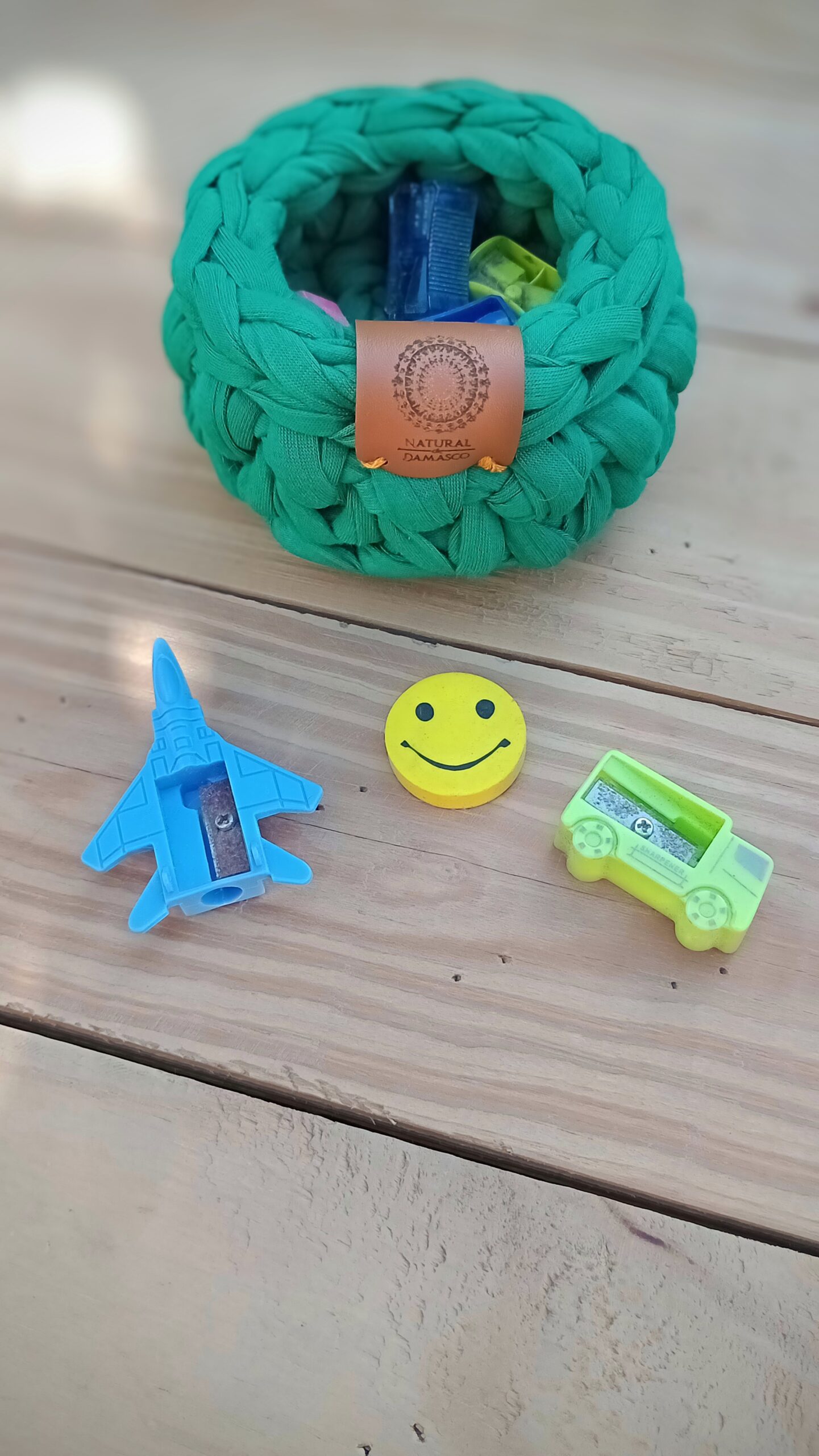 Mini Cesto para Escritório - Natural de Damasco