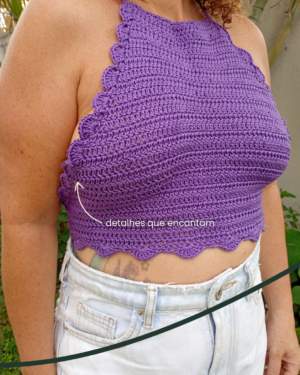 Top Cropped em Crochê