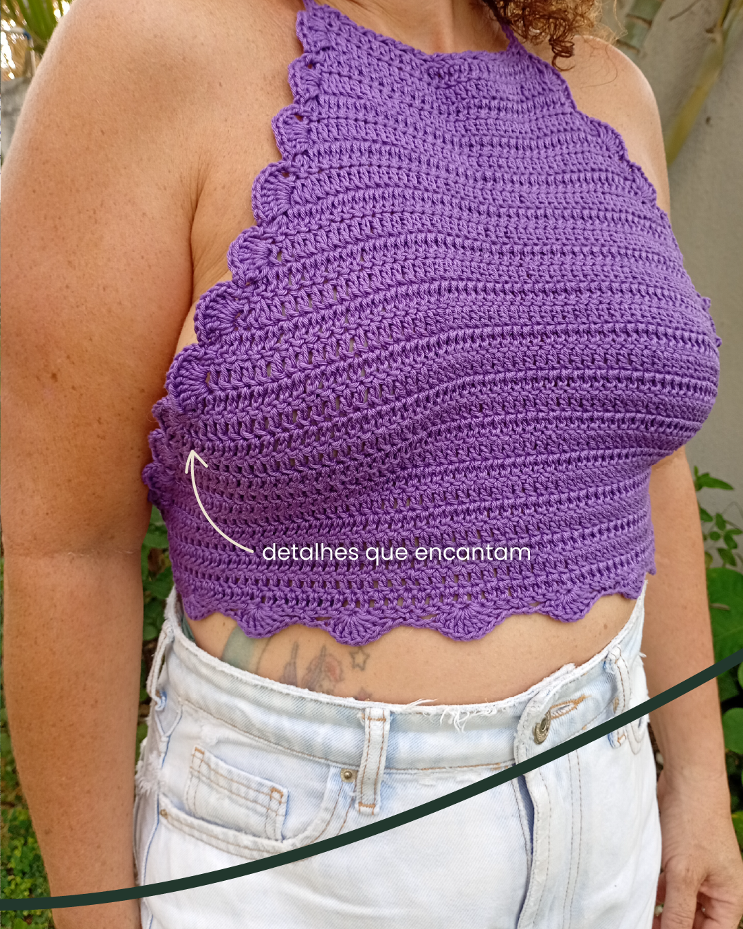 Top Cropped em Crochê